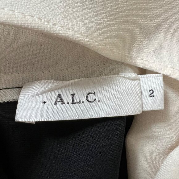 ALC Womens Cate Sleeveless Colorblock Top Black White Draped Cowl Neck size 2 - Picture 12 of 15